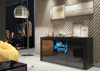 Modern 145cm TV Unit Cabinet | Black High Gloss Doors | TV Stand with Free LED