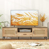 COSTWAY TV Stand for 65” TVs Mid Century Modern Entertainment Center-Oak