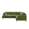 Olive Green Velvet 4 Seater Right Hand Corner Sofa - Payton SOF202