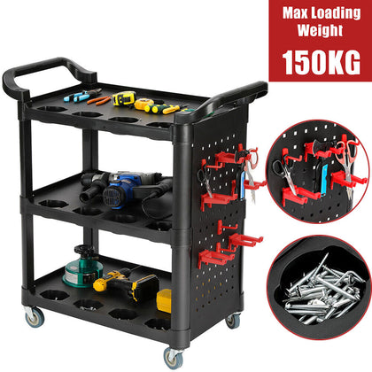 3 Tier Heavy Garage Workshop Tool Storage Trolley Cart Dolly 150kg mechanic diy