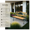 WOODEN GARDEN BENCH SEAT WITH CAST IRON LEGS WOOD FURNITURE OUTDOOR 124x60x83cm