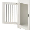 Dog Crate Furniture Wooden Crate Table Thickened Metal Tube Cage w/ Double Doors