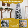 Snow Flocked Xmas Tree 180 CM Slim Shape Seasonal Decoration Tree
