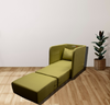Single Seater Sofa Bed Chair, Pull Out Sleeper Pillow & Pocket, Sofabed