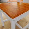 Dining Table and Chairs for 4 People Kitchen Table Set Brown&White Solid Wooden