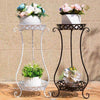 Plant Stand 2 Tier Flower Pot Holder Garden Herb Planter Display Rack Iron Shelf