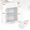 Bathroom White Floor Cabinet Freestanding Storage Cupboard with Drawer