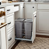 Pull out Kitchen Bin, 21L+21L Built-In Cupboard Bins for Kitchen, Under Sink Bin