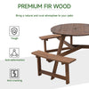 Indoor Outdoor Wooden Picnic Table Bench Garden Patio Pub Chair 6 Seats