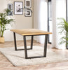 Cotswold Oak and Black Solid Wood Dining Table