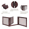 Indoor 3 Panels Step Over Fence Wooden Dog Gate 207 x 61 CM