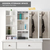 Dressing Table Wood Makeup Desk with Slide Mirror 5 Drawers Stool Bedroom White
