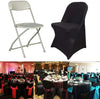 10x White Black Folding Chair Covers Spandex Wedding Chair Slipcovers Protector