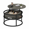 Round Lift Top Coffee Table with Hidden Storage, Modern Design for Living Room