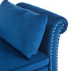 Upholstered Lounge Sofa with Armrest Chaise Sofa with Storage and Pillow Blue