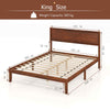 King Size Bed Frame Wood Platform Bed 22 CM Under-bed Storage Space-Walnut