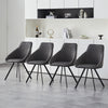 Set of 2 Dining Chairs Metal Legs Tub Chairs Living Reception Kitchen ChairsGrey