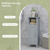Freestanding Single Door Storage Cabinet Bathroom Floor Cabinet-Gray