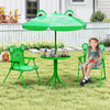 Indoor/Outdoor Collapsible Toddler Activity Table with 2 Folding Chairs-Green