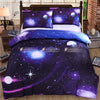 3D Galaxy Duvet Cover with Pillow Cases Universe Bedding Set Single Double King