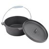 Dutch Oven Cast Iron Camping Casserole Soup Stew Pot Stockpot Grill Pan with Lid