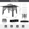 12FT Pop Up Garden Gazebo 3.65x3.65m Heavy Duty Backyard 2-Tier Party Tent