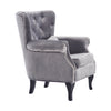 Nordic Velvet Armchair Wing Back Queen Anne Button Chair Lounge Sofa Living Room
