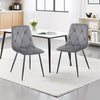 Set of 4 Velvet Dining Chairs Padded Seat Metal Legs Kitchen Home Office UK