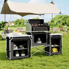 Folding Camping Table Aluminium Kitchen Unit Storage Outdoor Cooking Station NEW