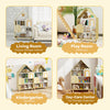 Kids Dollhouse Bookshelf House-shaped Bookcase-Natural