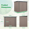 172 x 95 x 130 cm Large Lockable Garden Shed w/ Double Openings-Grey