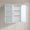 Modern Bathroom Cabinet with 2 Doors Wall Mounted Storage Cupboard Frosted Glass