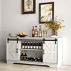 Sliding Barn Door Sideboard Storage Cabinet Coffee Bar TV Stand Farmhouse Style