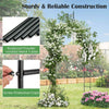 Garden Trellis Pergola w/ Multiple Side Crossbars & Powder-coated Metal Tubes