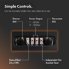 Electric Stove Heater 1850W Freestanding Fireplace LED Flame Log Effect Black