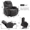 Electric 8 Point Massage Fabric Riser & Recliner Chair Heated Sofa Armchair Grey