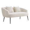 Small 2 Seater Teddy Velvet Sofa Living Room Furniture Metal Legs Sofa w/Pillow