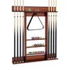 Billiards Pool Cue Rack Wall Mounted Billiard Stick Holder Made of Solid Pine