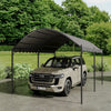 Steel Pergola 4m 3m Garden Shade Sun Weather Proof Awning Grey Curve Canopy UK