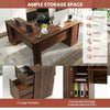 Home Office Study Workstation L-Shaped Corner Computer Desk w/ Cabinet Brown