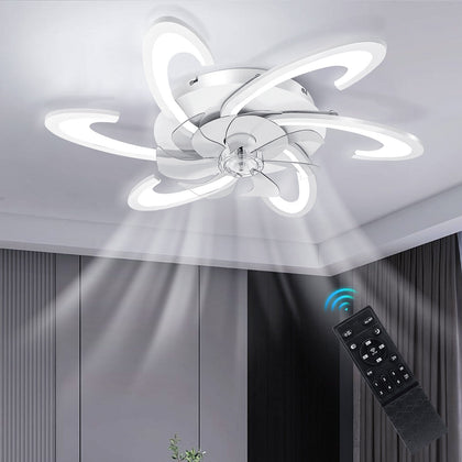 6 Speed Large LED Ceiling Fan with Lighting LED Light Adjustable Wind + Dawnzlqk