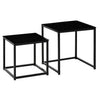 Nest of 2 Side Coffee Tables Set of Bedside Tables for Living Room Black