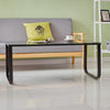 Modern Rectangle Coffee Table Tempered Glass Top Living Room Office Furniture UK