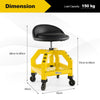 Rolling Seat Mechanic Stool Chair Height Adjustable Roller Work Chair w/Tray