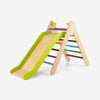 2-in-1 Triangle Climbing Set Kids indoor Wooden Triangle Climber Toy w/ slide