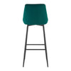2Pcs Green Bar Stools Velvet Breakfast Pub Chair Kitchen Shape V Design