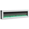 White 60'' Living Wall Insert Fire Wide Heater Freestand Electric Led Fireplace