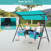 2 Person Porch Swing Outdoor Canopy Swing Chair Loveseat Swing-Green