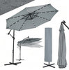 Cantilever Garden Parasol LED Lights 3 m Banana Patio Umbrella with Base UPF 50+