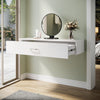 Wall Hanging Dressing Table High Gloss Vanity Makeup Desk with Storage Drawer